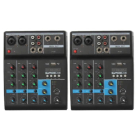 4 Channel Bluetooth Mixer DJ Audio Mixer Small USB With Sound Card Special Stage For Home Computer Mixer
