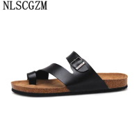 White Beach Shoes Mens Slippers Outdoor Summer Slippers for Men Casual Monk Strap Black Beach Slippers Men Unisex Flats Shoes