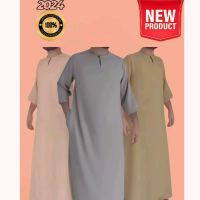 MEN JUBAH LELAKI ROUND 2 POCKET NECK ONE BUTTON 3/4 SLEEVE