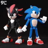 Sonic figure 9l3d Shadow The Hedgehog fighting pose 3D printed collectible multi-directional joints 