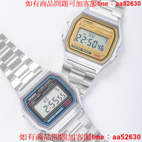 卡西歐小方塊手錶復古電子男錶casio小銀塊方錶 A158W/A168/f91w