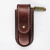 Hand Made Genuine Leather Pouch SAK Case Bag for 91mm Victorinox Swiss Army Huntsman Knife