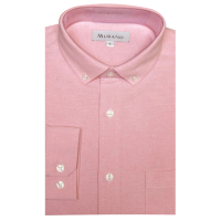MURANO 休閒牛津長袖襯衫-粉紅(台灣製、現貨、牛津)