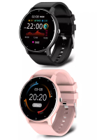 LIGE LIGE 一套2張智能手錶 - 黑色和粉紅色