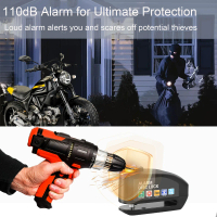Loud Bicycle Security Lock, Disc Brake Lock, Top-Grade Motorcycle Lock, 110Db Alarm System, Vibratio