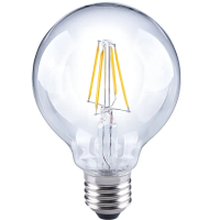 【Luxtek樂施達】高效能 LED G95圓球型燈泡 可調光 6.5W E27 黃光 10入(LED燈 燈絲燈 仿鎢絲燈)