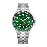 BONIA Automatic BNB10956 Jam Tangan Pria Limited Edition GMT Series Stainless Steel Strap Kaca Sapph
