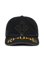 หมวกแก๊ปผู้ชายยีนส์ Rhude Cross Denim 6-Panel สีดำ