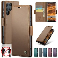 Luxury Magnetic Leather Wallet Card Phone Case For Samsung Galaxy S24 Ultra S23 Plus S22 S21 S20 FE Note 20 Flip Stand Cover Bag