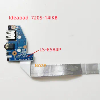 For Lenovo Ideapad 720S-14 720S-14IKB laptop USB Jack Board Audio Sound Card Headphone Board LS-E584P