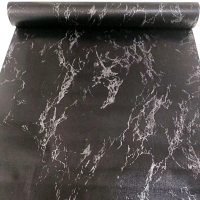 wallpaper stiker dinding motif Batu Marmer Hitam  Serat Silver Kertas Pvc