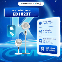 Quạt đứng lưu thông không khí Aqua AQF-ED1823T điều khiển bằng giọng nói, có khay tinh dầu, tiết kiệ