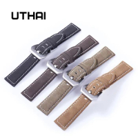 UTHAI P12 20mm Watch Strap Genuine 22mm Watch Band 18-24mm Watch Accessories High Quality 22mm Leather Watch Strap Watchbands