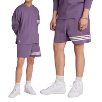Adidas New C Shorts 男款 紫色 小三葉草 刺繡 經典 三條線 棉褲 短褲 IN4676