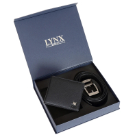 【LYNX】進口牛皮皮帶皮夾禮盒組(頭層牛皮帶皮夾 節日送禮 訂婚8禮)