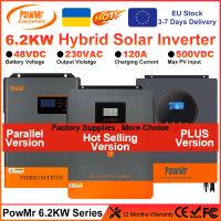Inverter solar hibrid 4.2 kW dan 6.5 kW, 230 VAC untuk bateri 48 V DC, sistem PV 500 V DC, dengan pe