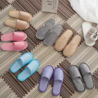 Hotel disposable thickened linen slippers; summer home stay guest rooms; cotton linen disposable slippers