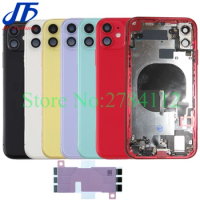 10Pcs Back Full Housing For IPhone 11 Pro Max Battery Rear Door Cover Middle Frame Chassis Carcasses With Flex Cable Assembly