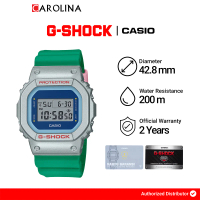 Jam Tangan Pria Casio G-Shock DW-5600EU-8A3 Blue Digital Dial Green Resin Band Watches
