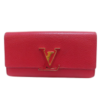 【二手名牌BRAND OFF】LOUIS VUITTON LV 路易威登【再降價】 紅色 牛皮 Capucines 扣式長夾 M69068