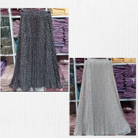 Rok Plisket Payung Printing Motif Bunga / Rok Muslim bunga kecil