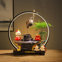 新中式招財貓懸壺流水生財擺件循環水家居客廳玄關辦公室軟裝飾品