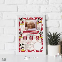 Hiasan Dinding Biodata Bayi New Born Costum Papan MDF Pigura kayu Papan MDF 46