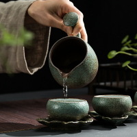 日式粗陶創意公道杯陶瓷分茶器側把公杯套裝茶海均杯功夫茶具配件