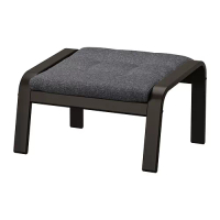 POÄNG 椅凳, 黑棕色/gunnared 深灰色, 54 公分