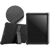 VXTRA 聯想 Lenovo Tab M10/P10 10.1吋 全包覆矽膠防摔支架軟套 保護套(黑)