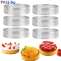 FAIS DU Perforated Round Tart Ring Stainless Steel Fruit Pie Tartlet Mold for Baking DIY Dessert Cake Mousse Molds Kitchen Tools