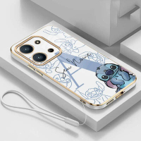 เคส, เหมาะสำหรับ OPPO A6 Pro 5G และ A6 Pro 4G, การออกแบบตะเข็บ, การออกแบบชื่อที่กำหนดเอง, ฝาครอบชุบส