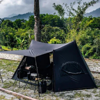 OneTigris Solo Homestead NEBULA Camping Tent Black Tigris Series SOLO Backpacking Shelter for Bushcrafters &amp; Survivalists Hiking