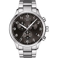 TISSOT天梭 韻馳系列CHRONO XL 大徑面計時腕錶-黑/45mm