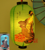 燈籠 日式餐廳料理酒店裝飾紙燈籠 日本浮世繪美人圖紙燈時尚中秋燈籠『XY25707』