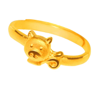 【元大珠寶】買一送一黃金戒指9999十二生肖平安豬(0.83錢正負5厘)