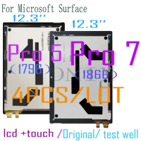 4 PCS Original 12.3" Pro5 LCD For Microsoft Surface Pro 5 1796 pro7 1866 LCD Display Touch Screen Digitizer Assembly pro 7 LCD