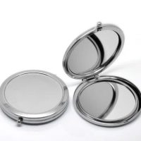 200Pcs Circle Blank Compact Mirror Silver Makeup Mirror 200PCS Epoxy Sticker Fedex &amp; UPS Free Shipping