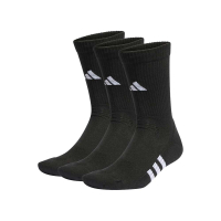 【adidas 愛迪達】男運動中筒襪-三雙入-襪子 長襪 訓練 愛迪達 黑白(IC9521)