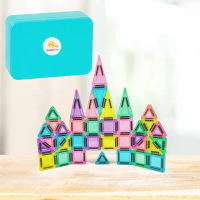 【ScienceBaby】雪鑽磁力片 糖果小磁片42PCS(MNTL Connetix相容)