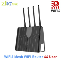 WIFI6 Mesh WIFI Router Wireless Network Openwrt 1800Mbps USB DDR3 256MB 3*LAN MI-MIMO 2.4g 5.8g Antenna for 64 User