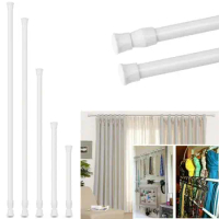1Pc Multi Purpose Extendable Rod Telescopic Spring Loaded Adjustable Curtain Rods Curtain Rail Pole Bathroom Products