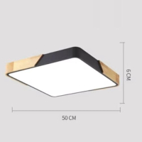 北歐馬卡龍天花吸頂燈(木藝方50CM) 