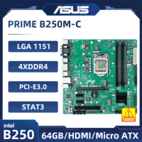 B250 motherboard ASUS PRIME B250M-C LGA 1151 DDR4 64GB USB3.0 PCI-E 3.0 SATA3 M.2 Micro ATX Support 7th/6th gen Core cpu