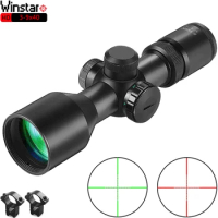 3-9x40 Tactical Rifle Scope Hunting Compact Riflescope Optical Sight Red Green Illuminated Scope Weapon Airsoft Scopes