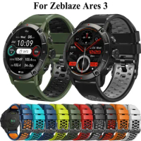 24mm Silicone Strap For Zeblaze Ares 3 Soft Sport Watchband Bracelet Replacement Wristband For Zeblaze Ares 3 Sport Band Correa