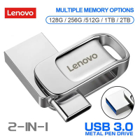 Lenovo 2TB 1TB USB Flash Drive OTG Type-C Pendrive 512GB Dual Pen Drive Flash Usb Memories 128GB อุปกรณ์จัดเก็บข้อมูลสำหรับ Ps5/Ps4