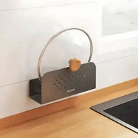 ECOCO Wall Mounted Cutting Board Aluminium Rack - Rak Talenan Rak Dapur Tutup Panci Gantungan Spatul