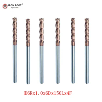 IRON ROOT Round Nose End Mill,HRC58,6mm-12mm,CNC Lathe Turning Tool Milling Tool 4 Flute Ball End Carbide End Mill,Ball End Mill