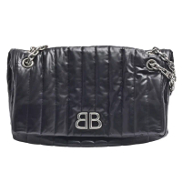 【Balenciaga 巴黎世家】經典Monaco系列小牛皮手提/肩背包(中-黑色765945-2AASE-1000)